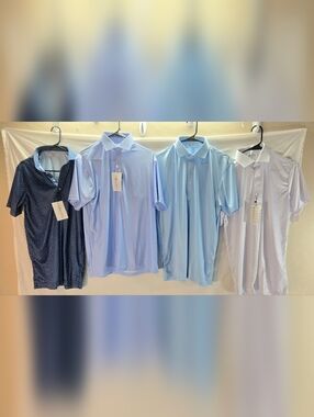 Lot of 4 Collars & Co Men's Size Medium Polo Dress Shirts NWT & NWOT
